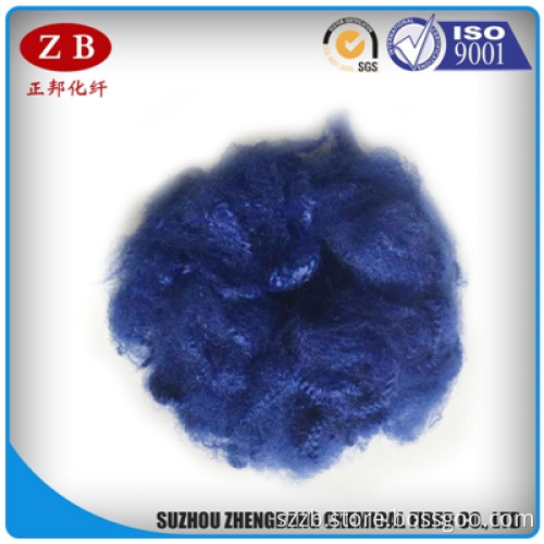 1.4d 38mm royal blue yarn spinning recycled polyester staple fiber